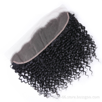 wholesale lace 13x4 frontal mongolian kinky curly hair with frontal closure